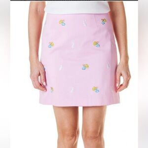 Castaway Nantucket ALI Skirt Stretch Twill PINK WITH EASTER Theme Size 16.
